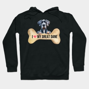 I Love My Great Dane Hoodie